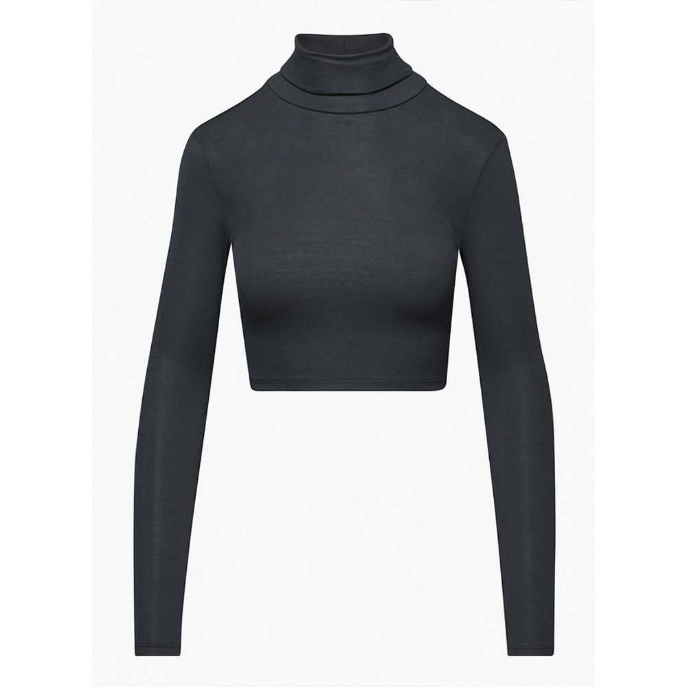 Aritzia Sunday Best Freshman Cropped Turtleneck in Black Sz Small